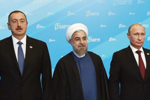 Əliyev, Putin və Ruhani Bakıda görüşdü