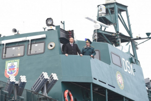 Prezident Elçin Quliyevlə `Tufan` gəmisində - FOTO